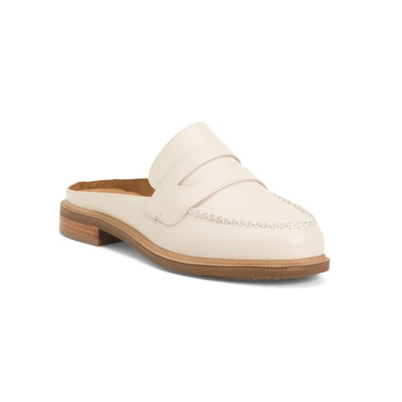KELSI DAGGER Salt Leather Lock Flat Mules - Picture 1 of 2